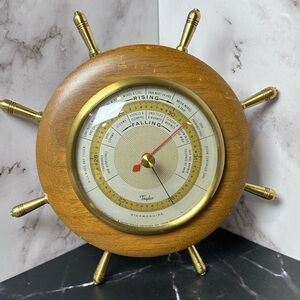 Vintage Taylor Stormoguide Ship Wheel Barometer – Nautical Weather Instrument